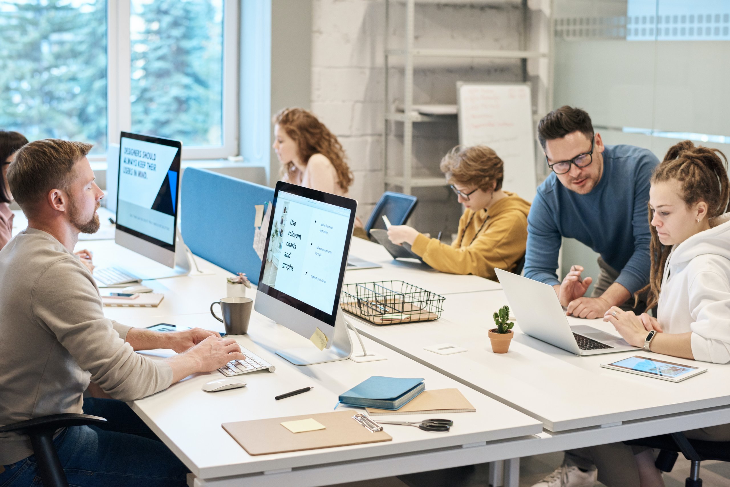 A group of people working