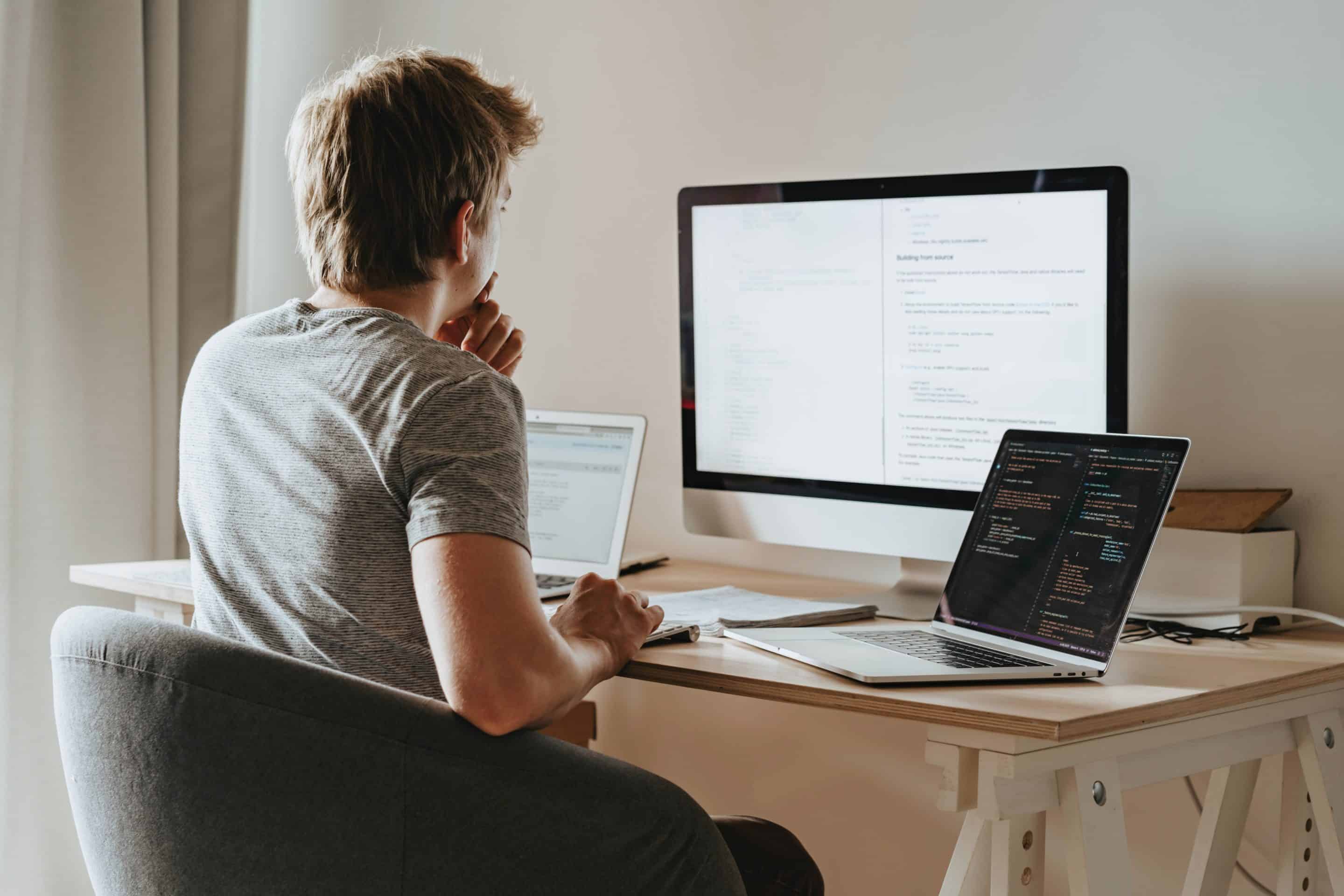 Developer working on a project