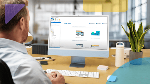 Developer looking at the Visual LANSA IDE