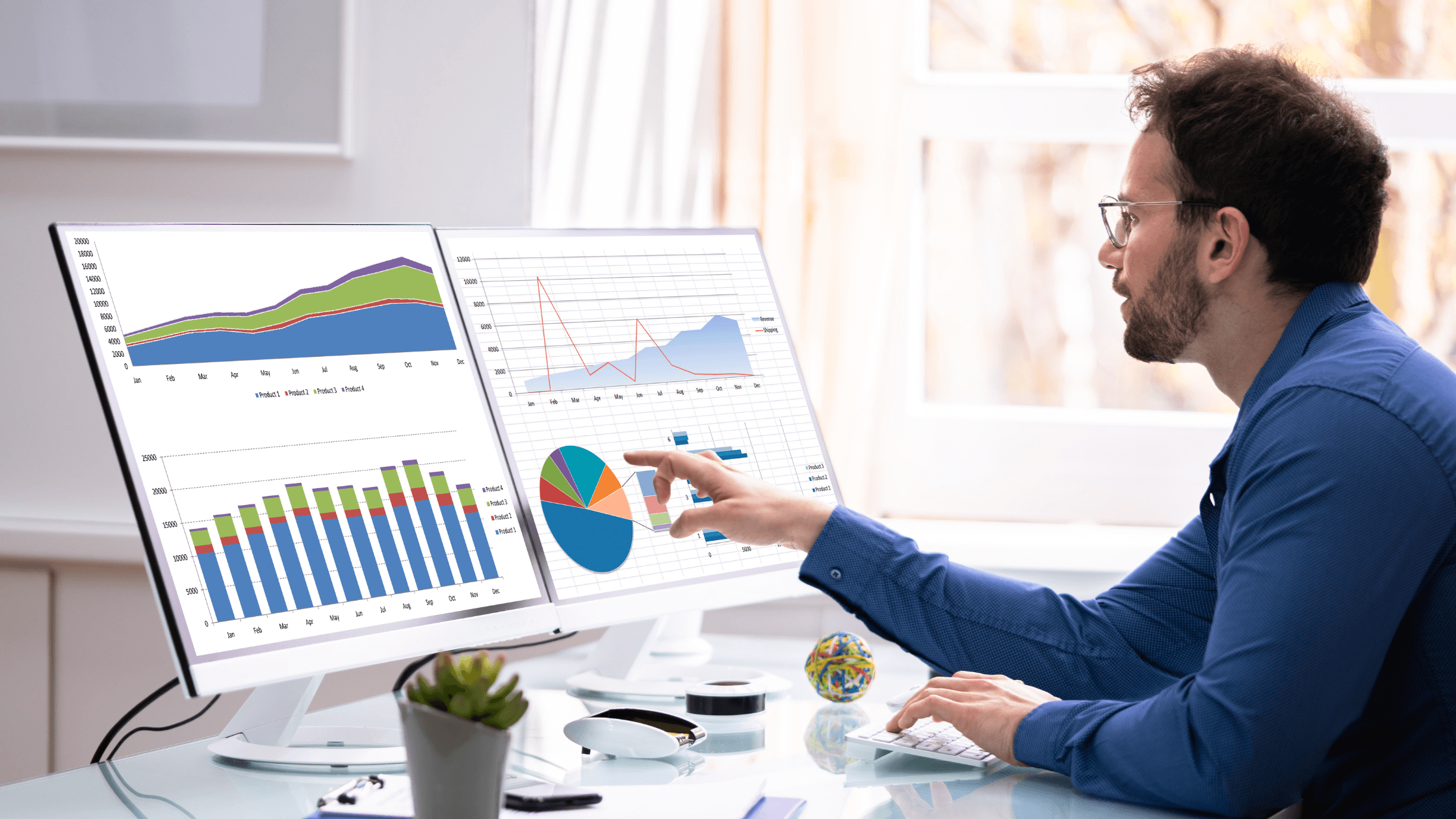 man working on embedded analytics
