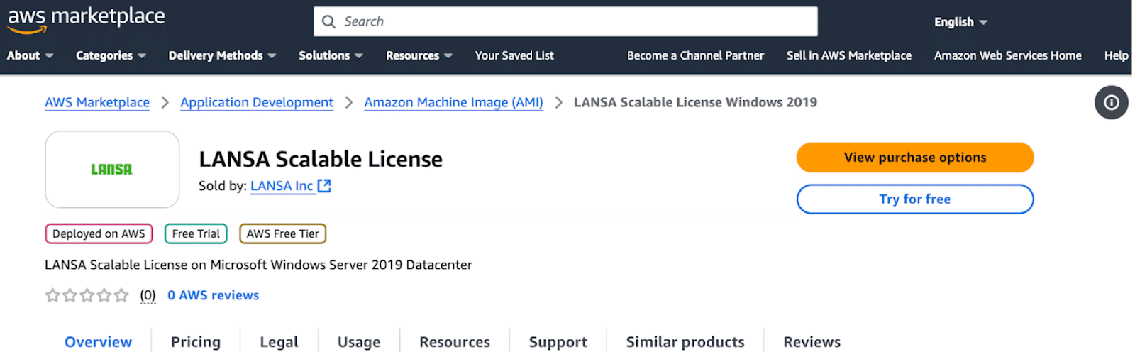 AWS LANSA Scalable License