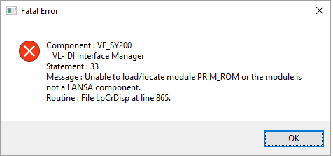Fat Error in component VF_SY200